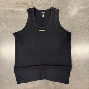 Vintage Y2K Pleasures Standard Streetwear Black Tank Top XXL